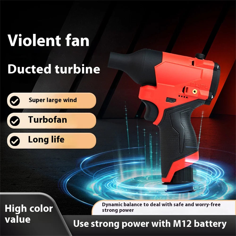 140000RPM Turbo Violent Fan Suitable for Milwaukee M12 Batteries Powerful Handheld Air Blower Dust Cleaning Blowing Tools