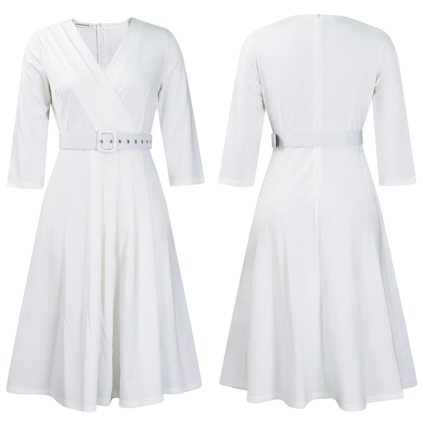 2024 Women's new V-neck fashion temperament pleated elastic temperament elegant dress