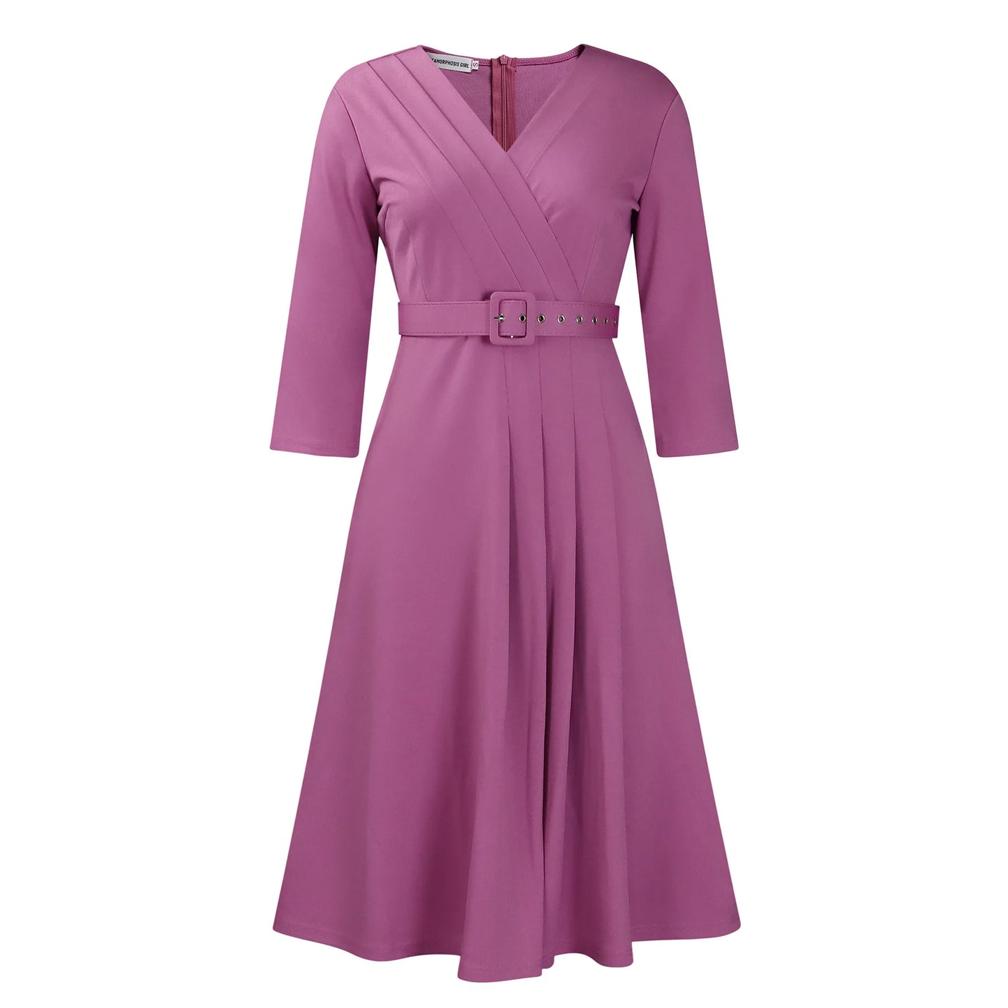 2024 Women's new V-neck fashion temperament pleated elastic temperament elegant dress