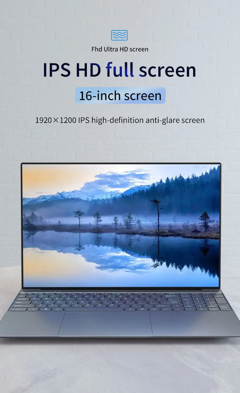 CARBAYTA Intel N95 Laptop 16 inch IPS Screen , 16GB RAM , Office Learning Computer Windows 10 11 Pro Gaming Notebook