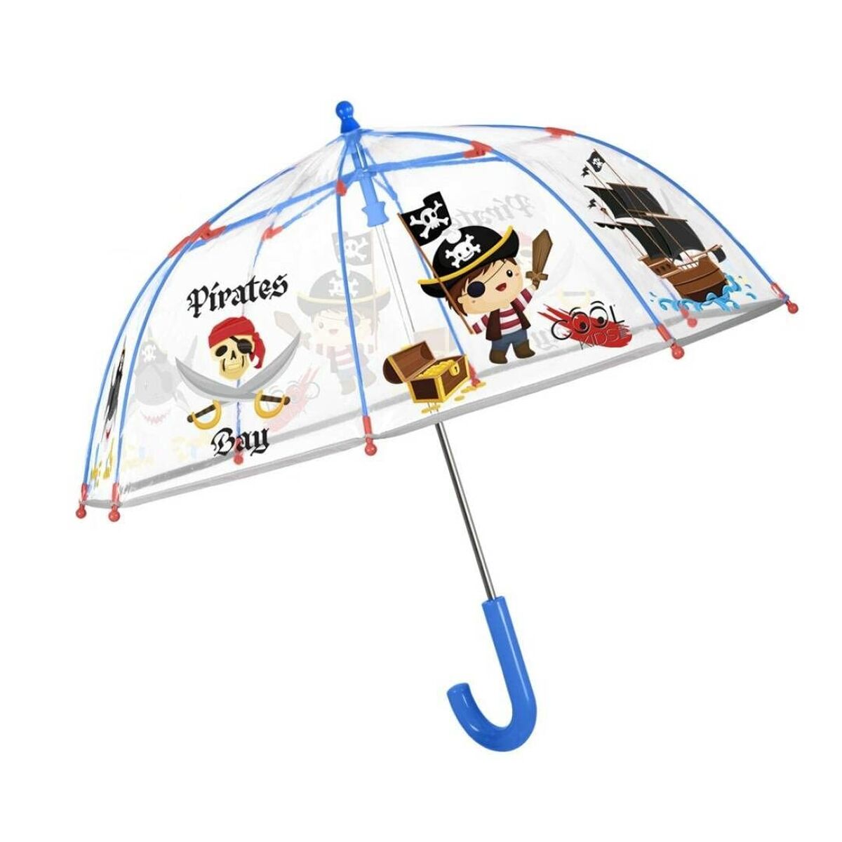 Perletti Umbrella Perletti Transparent Fibreglass Ø 64 Cm Children's Pirates