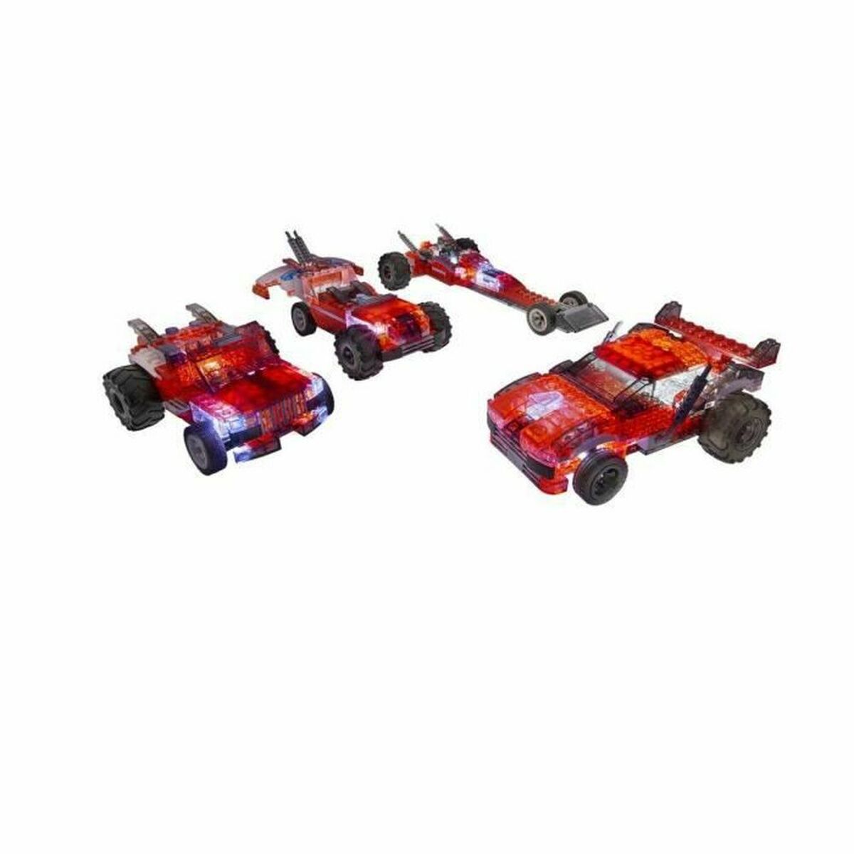 Laser Pegs Construction Vehicles Laser Pegs Red Vehicle - 4 In 1 + 8 Years Led Light 185 Pieces