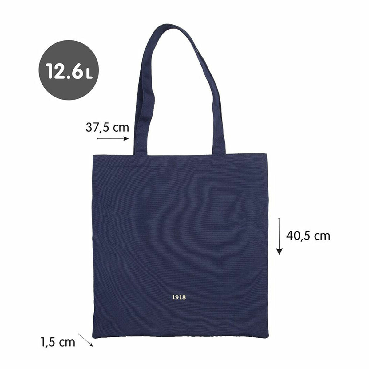 Milan Fabric Bag Milan 1918 Navy Blue 38 X 41 Cm