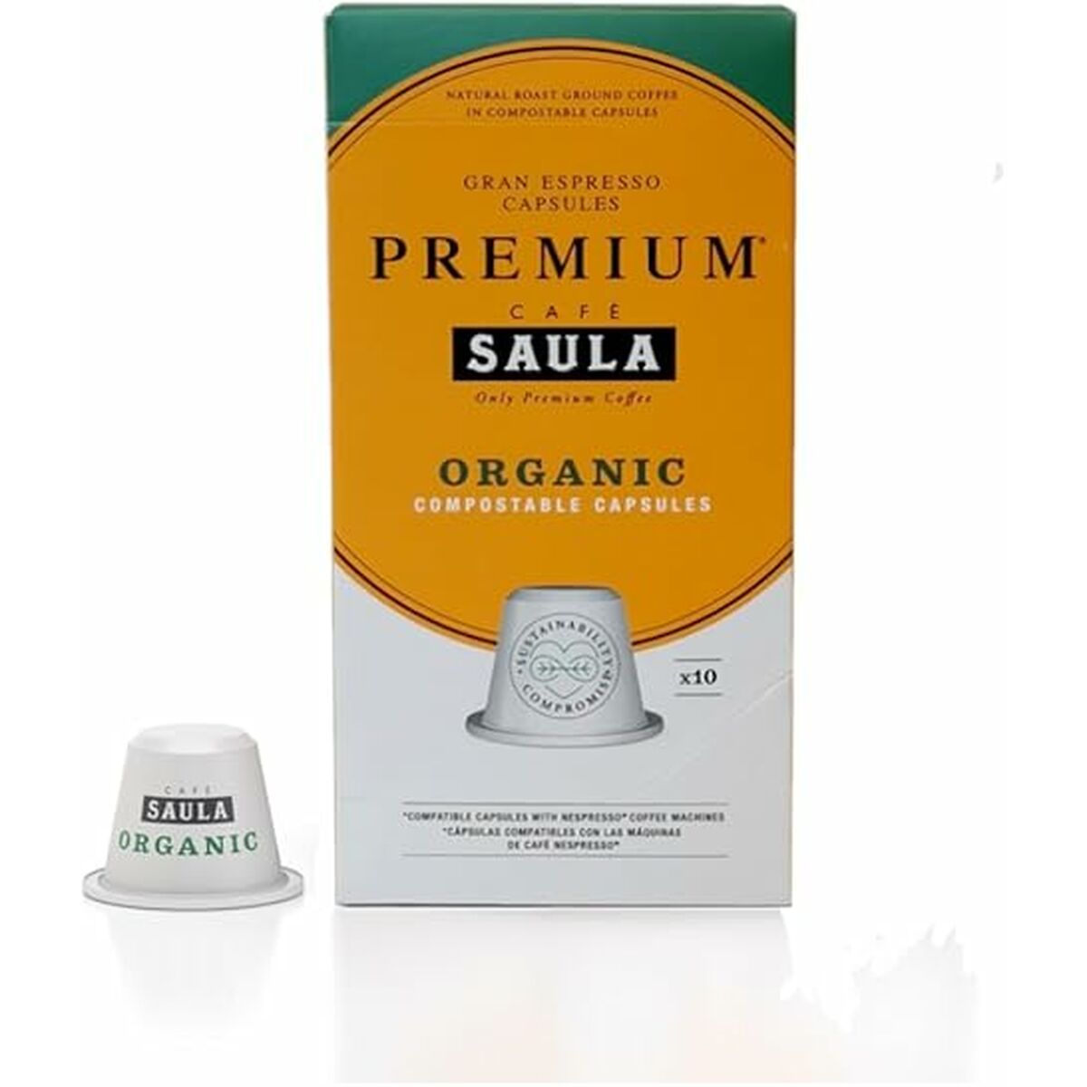 Saula Coffee Capsules With Case Saula 30338181 Premium Organic 10Cap Zero