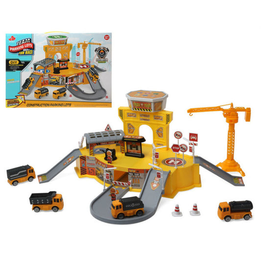 Bigbuy Kids Track With Ramps Yellow Construction Work Vehicles (Set) 44 X 32 Cm