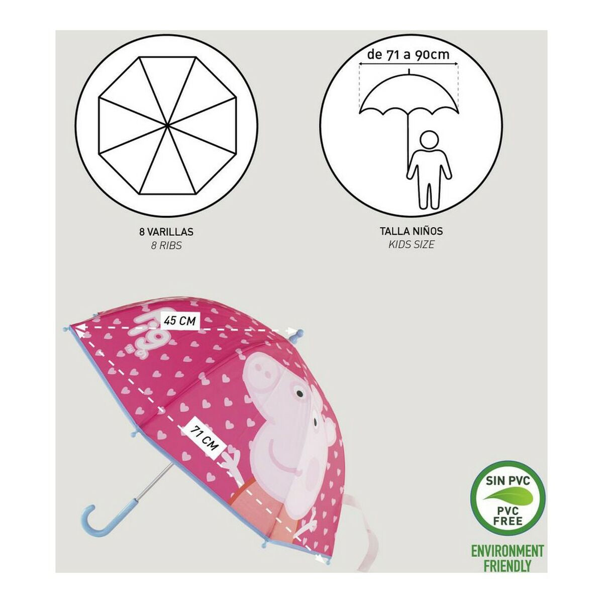 Peppa Pig Umbrella Peppa Pig Pink (Ø 71 Cm)