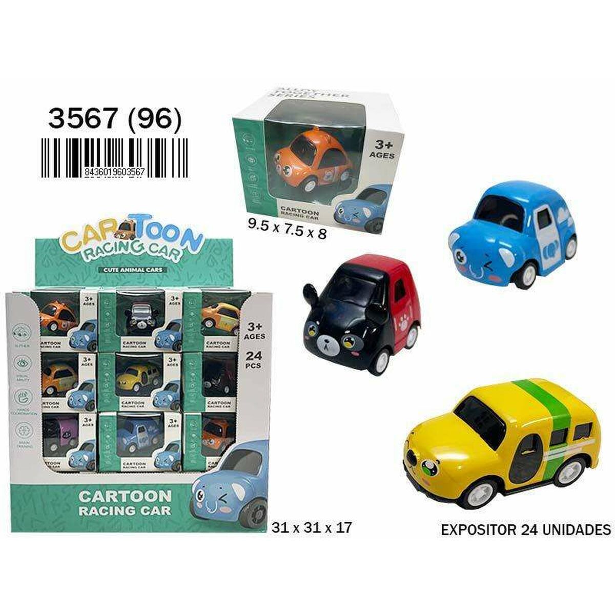 Bigbuy Fun Car 9,5 X 7,5 X 8 Cm Animals