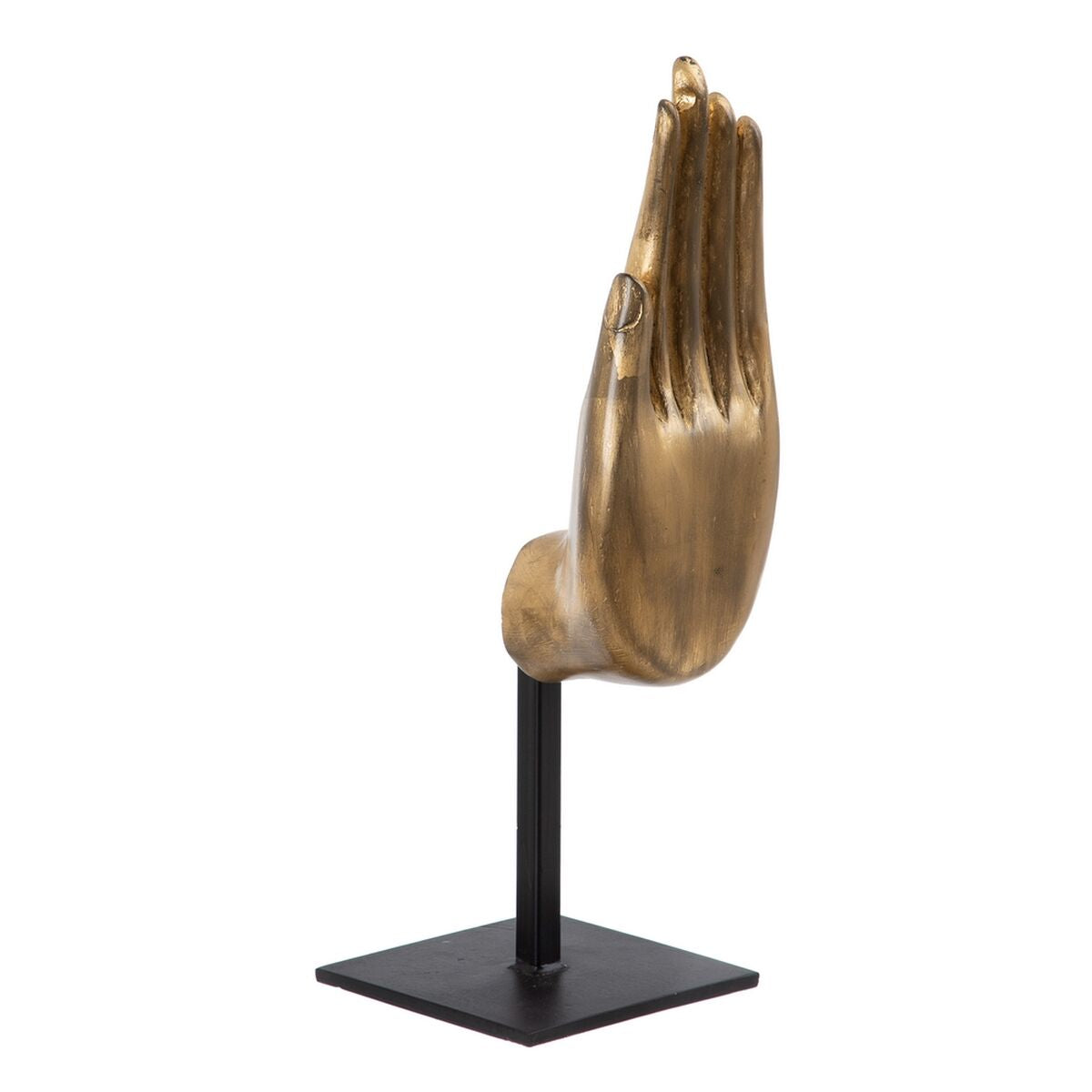 Bigbuy Home Decorative Figure Black Golden Wood 10 X 12 X 30 Cm