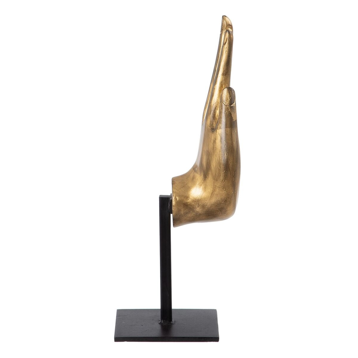 Bigbuy Home Decorative Figure Black Golden Wood 10 X 12 X 30 Cm