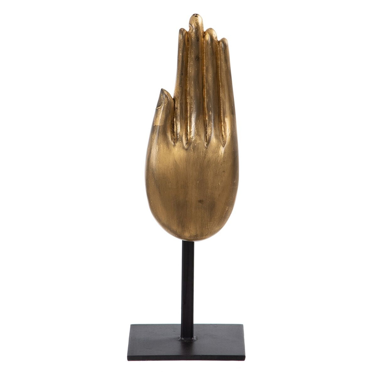 Bigbuy Home Decorative Figure Black Golden Wood 10 X 12 X 30 Cm