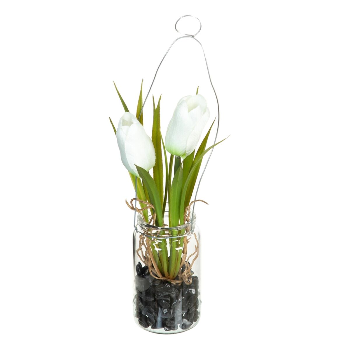 Bigbuy Home Decorative Plant Polyester Polyethylene Iron 7 X 7 X 24 Cm