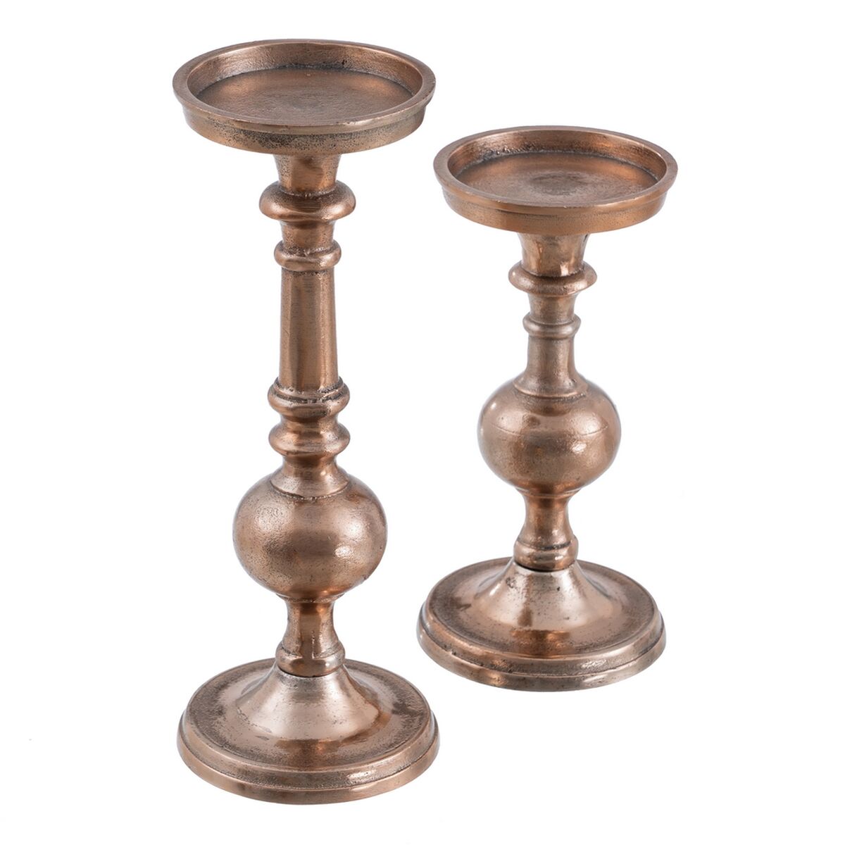 Bigbuy Home Candleholder Copper Aluminium 9 X 9 X 24 Cm