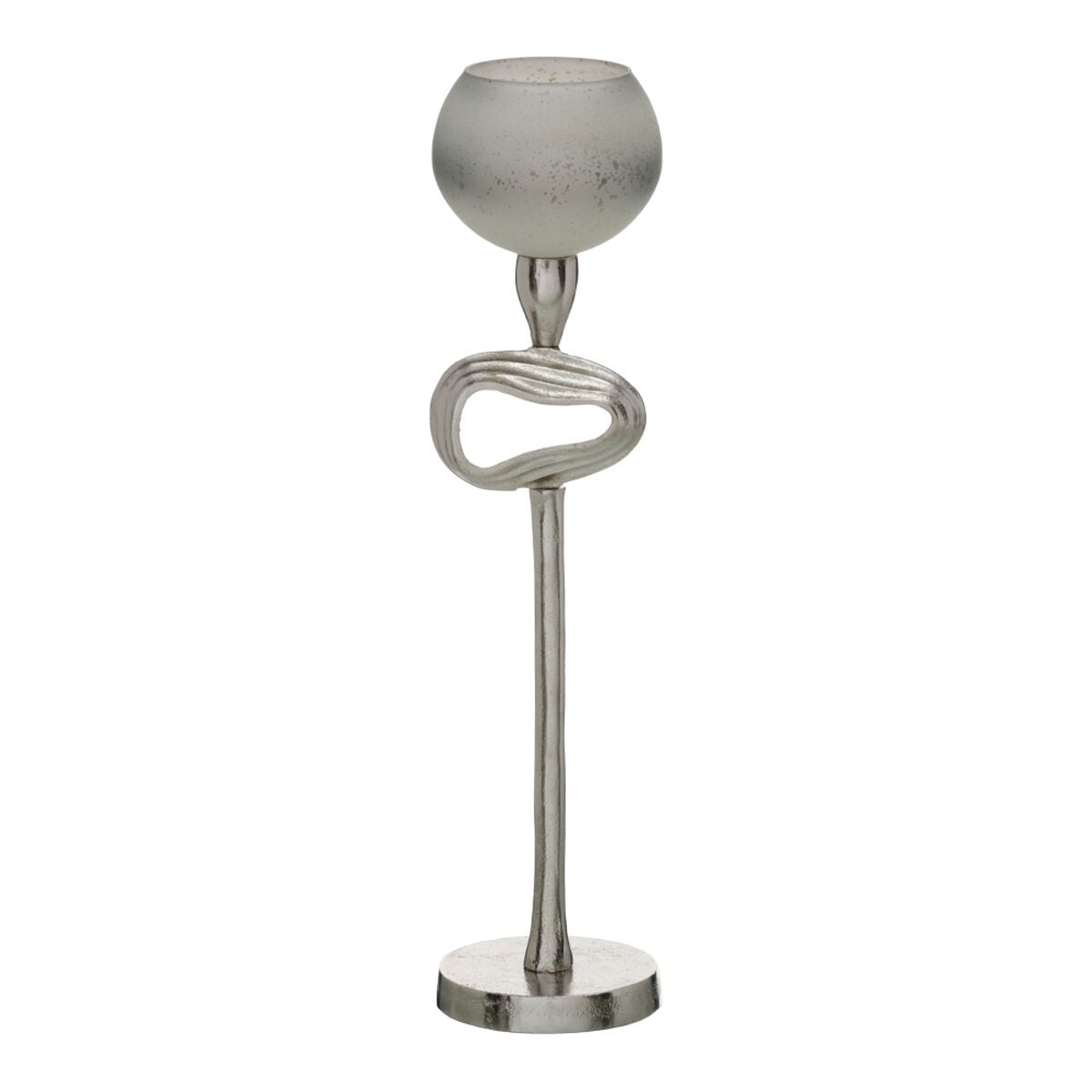 Bigbuy Home Candleholder Grey Silver Aluminium Crystal 11 X 11 X 48 Cm