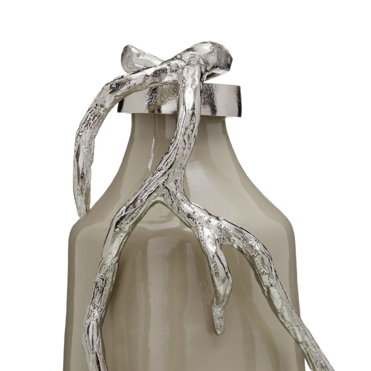 Bigbuy Home Bottle Beige Silver Aluminium Crystal 15 X 11 X 37 Cm Decorative