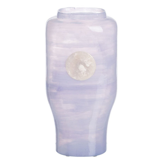 Bigbuy Home Vase Blue White Resin Crystal 15 X 9 X 31 Cm