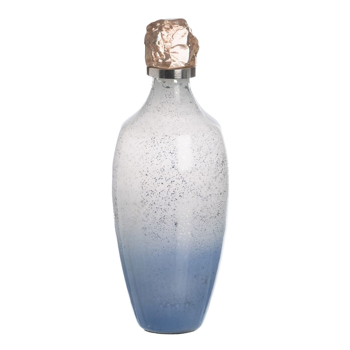 Bigbuy Home Bottle Blue Silver Resin Crystal 12 X 12 X 33 Cm Decorative