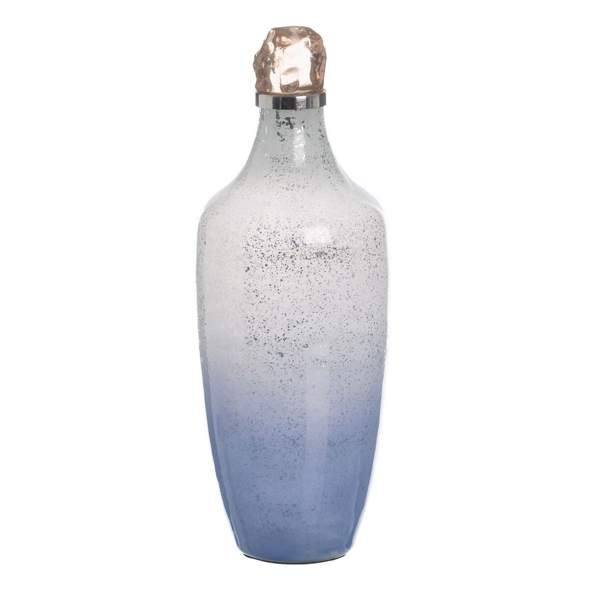 Bigbuy Home Bottle Blue Silver Resin Crystal 16 X 16 X 44 Cm Decorative