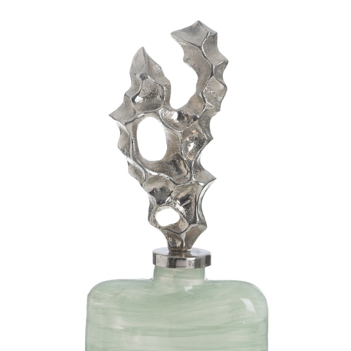 Bigbuy Home Bottle Green Silver Aluminium Crystal 16 X 9 X 54 Cm Decorative