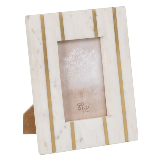 Bigbuy Home Photo Frame White Golden Copper Marble 10 X 15 Cm 19 X 1,5 X 24 Cm