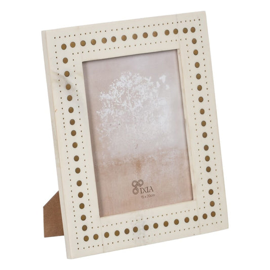 Bigbuy Home Photo Frame Cream Golden Resin Copper 15 X 20 Cm 22 X 1,5 X 27 Cm