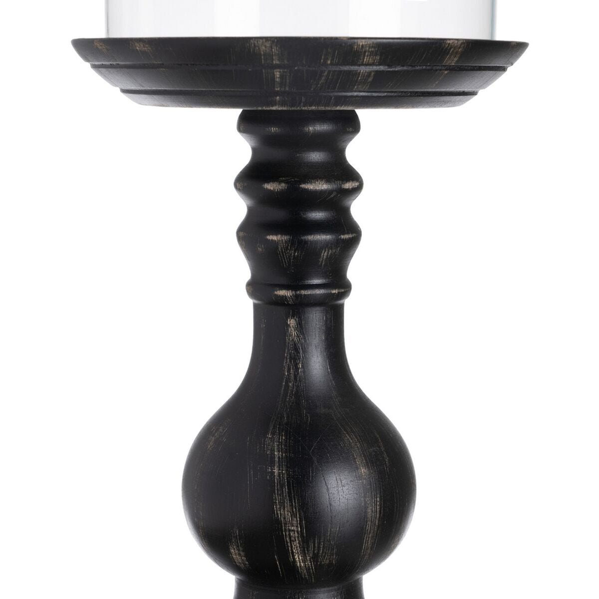 Bigbuy Home Candleholder Black Wood Crystal 20 X 20 X 53 Cm