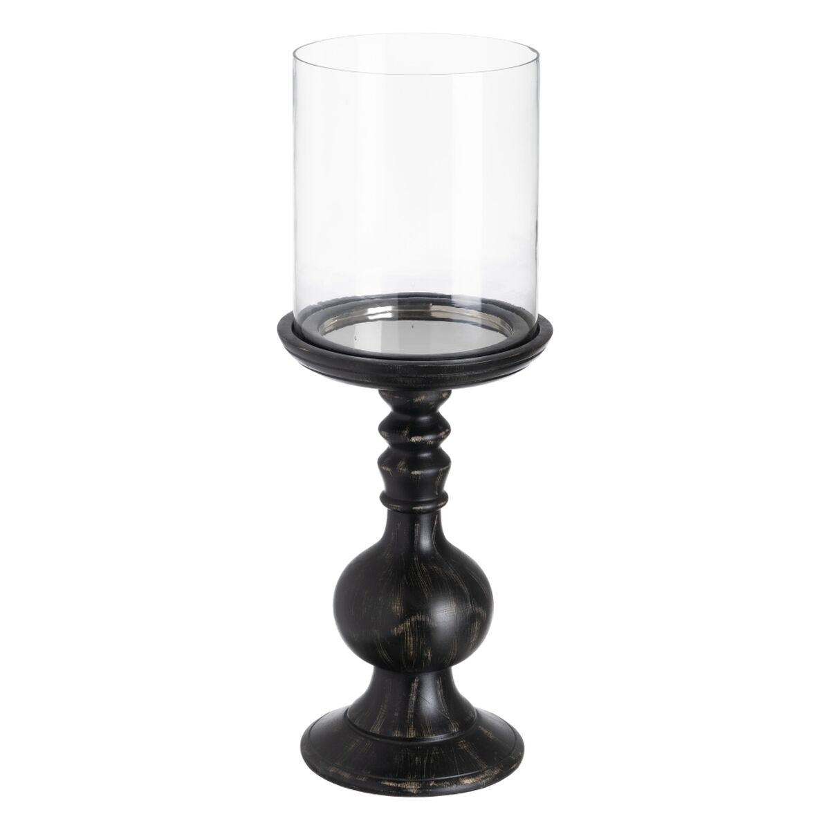 Bigbuy Home Candleholder Black Wood Crystal 23 X 23 X 58 Cm