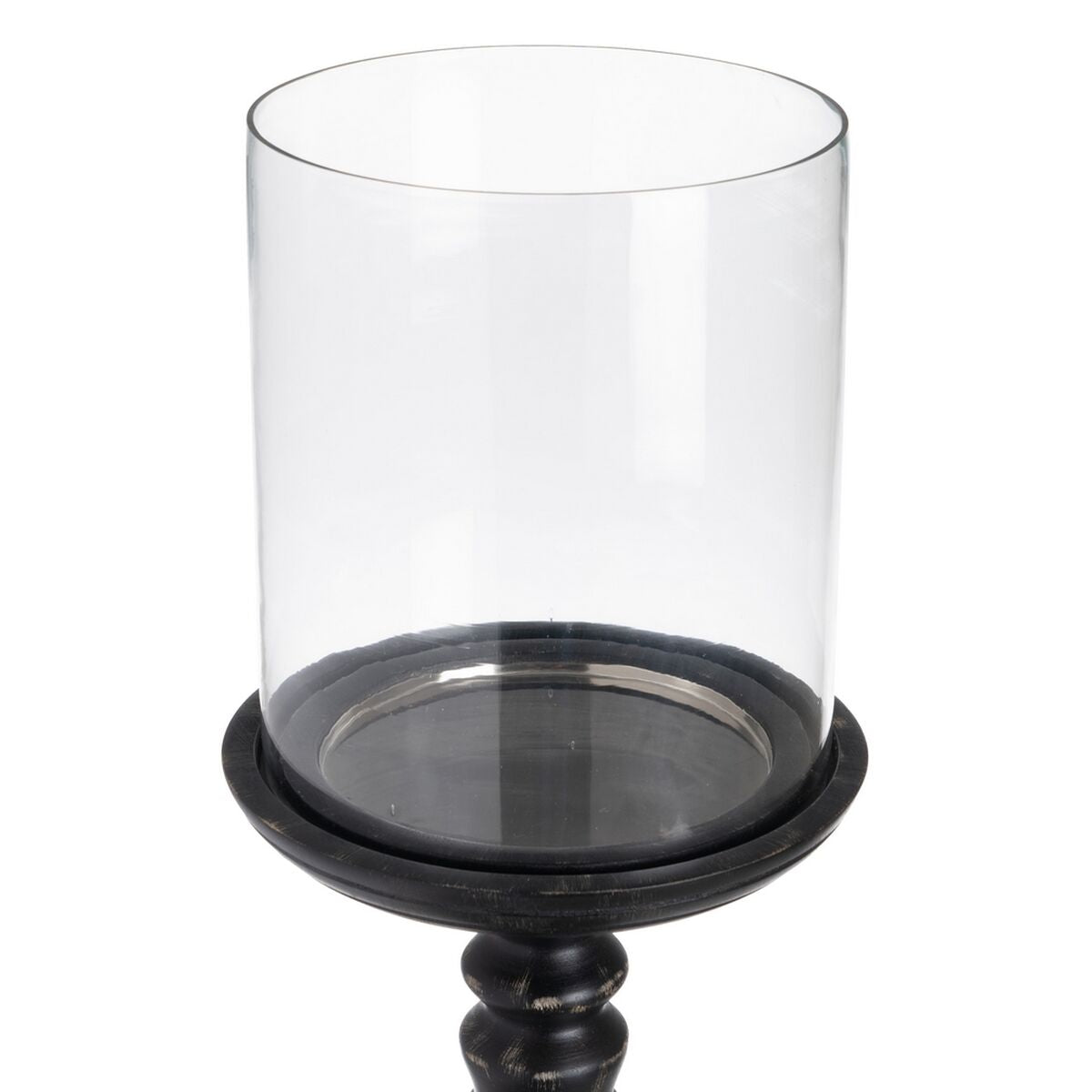 Bigbuy Home Candleholder Black Wood Crystal 23 X 23 X 58 Cm