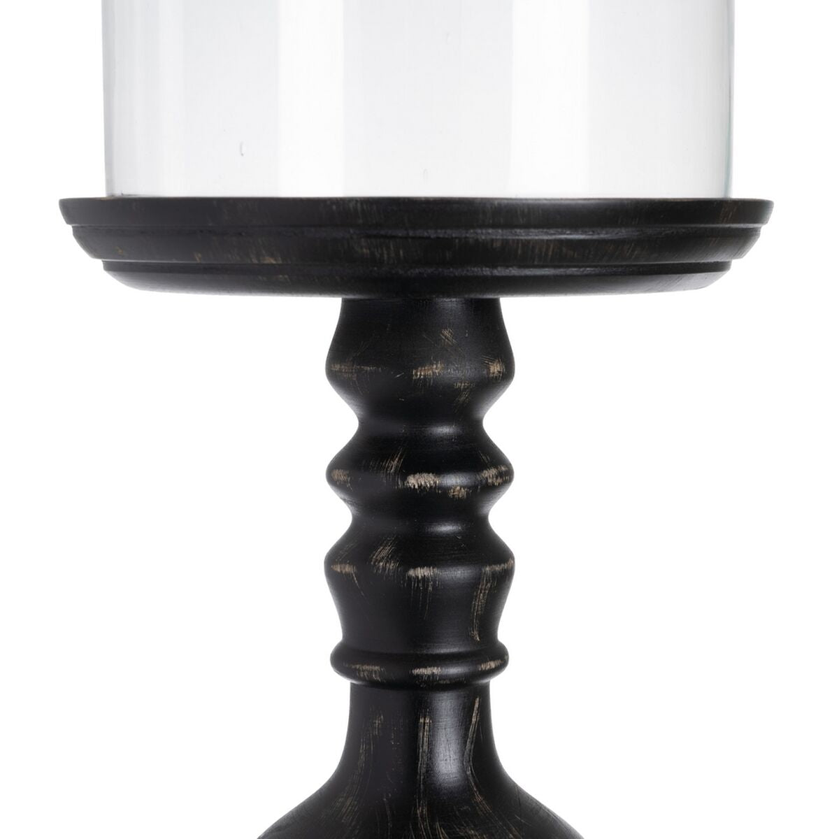 Bigbuy Home Candleholder Black Wood Crystal 23 X 23 X 58 Cm