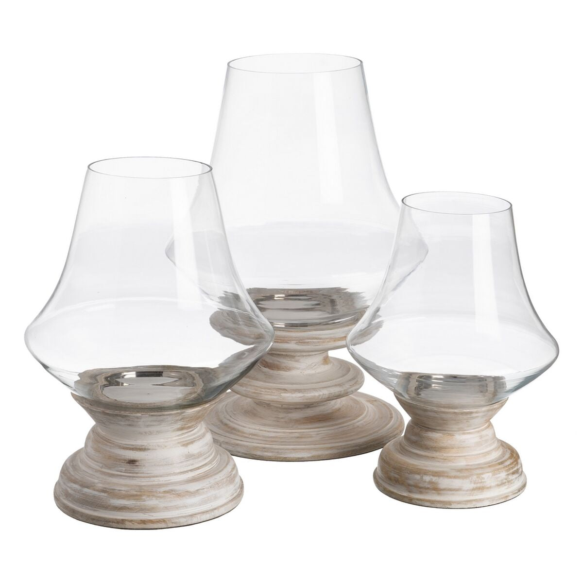 Bigbuy Home Candleholder White Wood Crystal 23 X 23 X 34 Cm