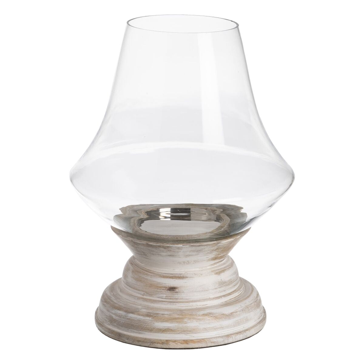 Bigbuy Home Candleholder White Wood Crystal 28 X 28 X 38 Cm