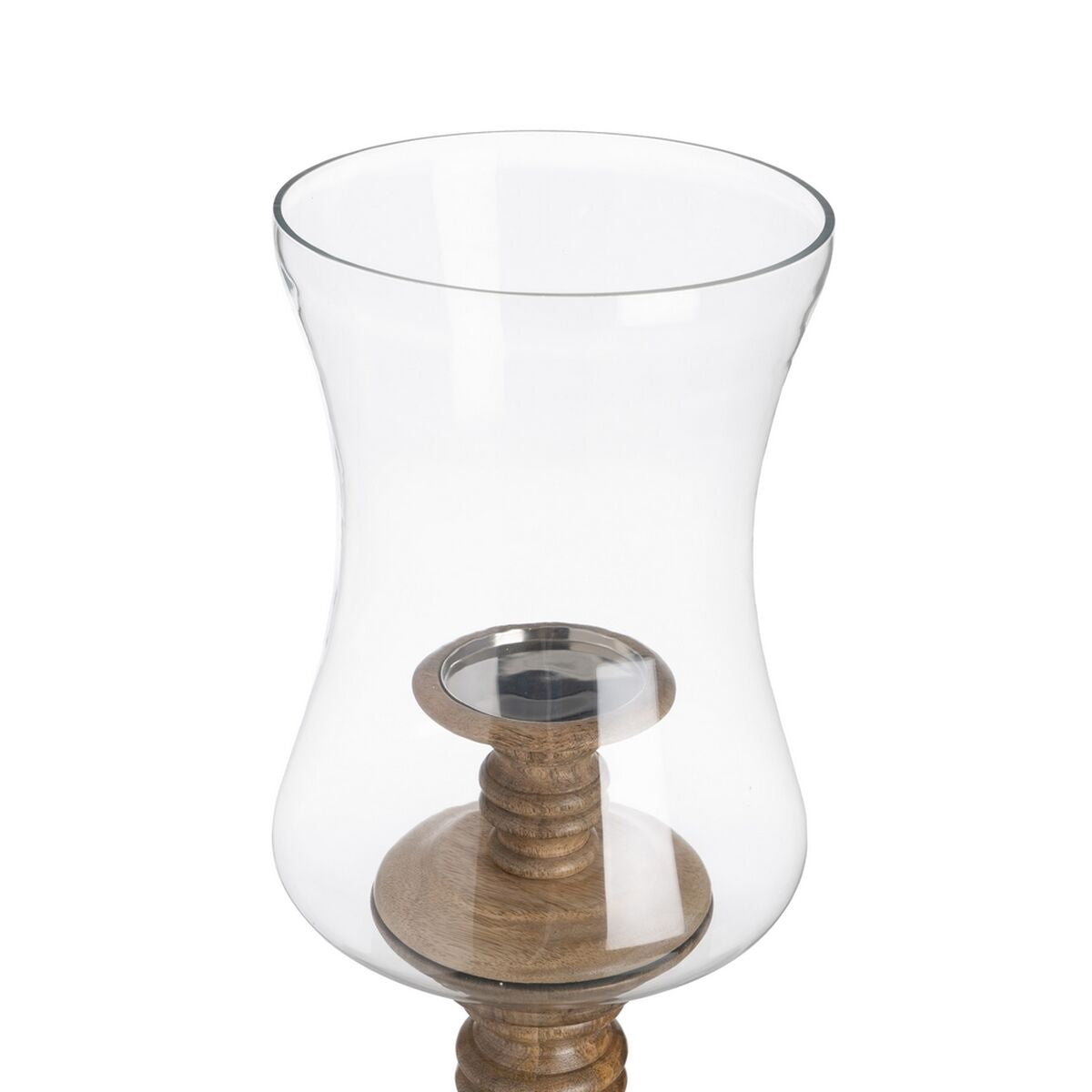 Bigbuy Home Candleholder Natural Wood Crystal 20 X 20 X 57 Cm