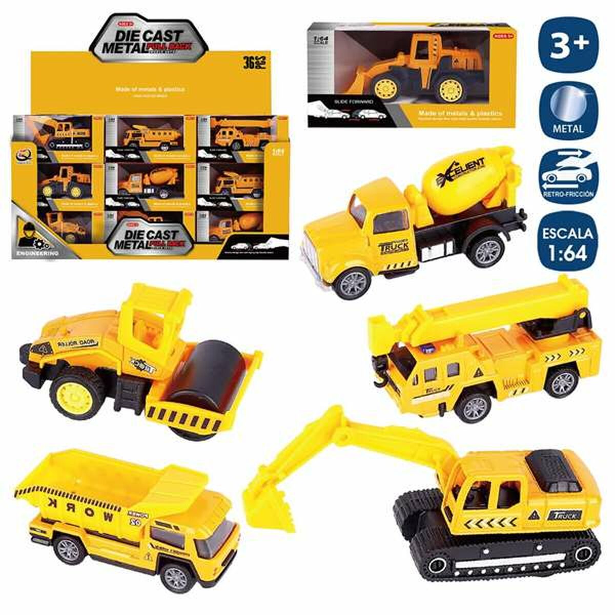 Juinsa Construction Vehicles Juinsa 1:64 8 Cm Metal Friction