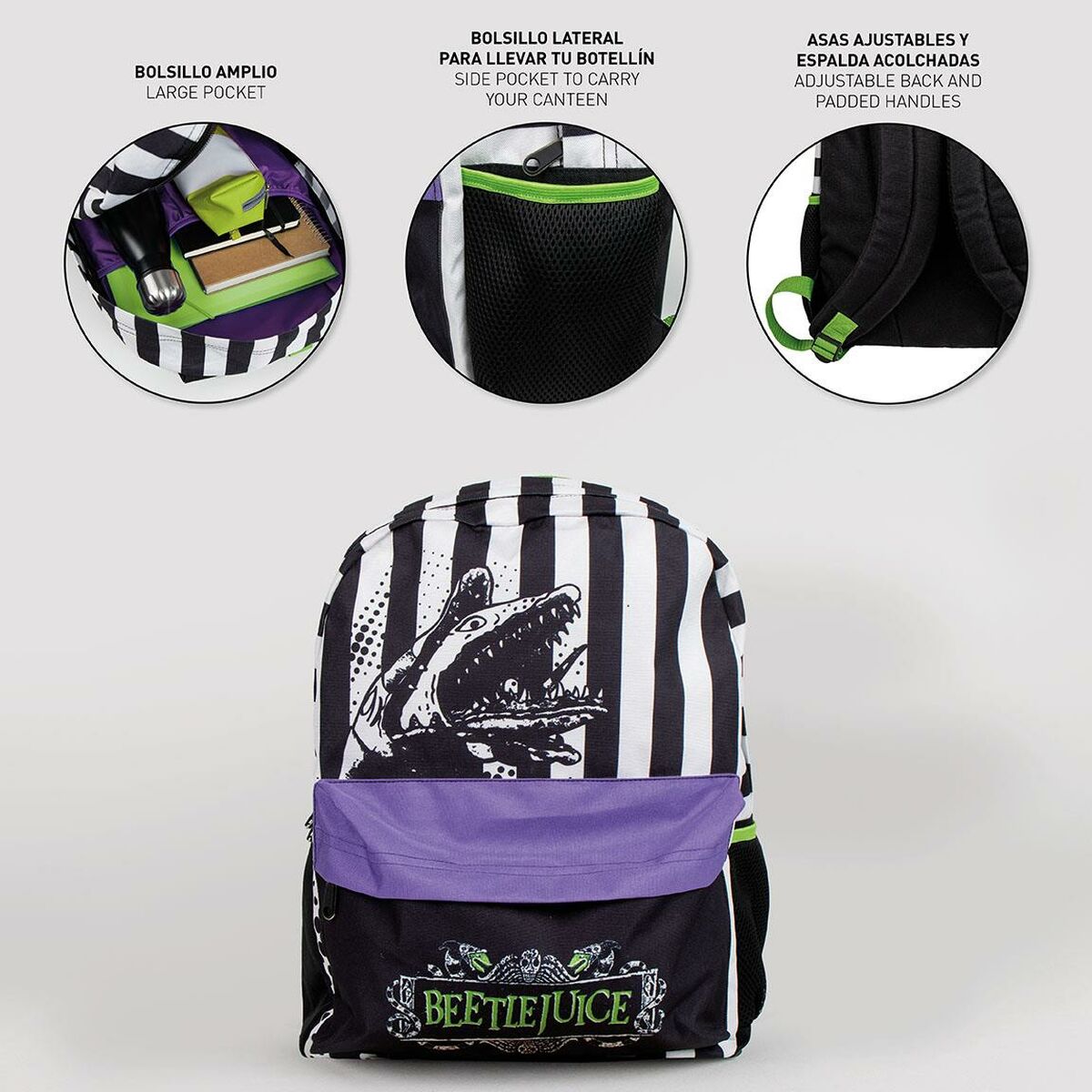 Beetlejuice Casual Backpack Beetlejuice Multicolour 32 X 12 X 42 Cm