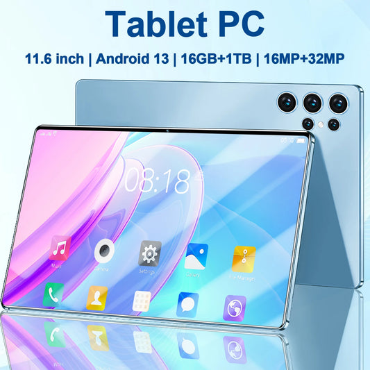 2024 4G/5G Brand New Global Version 11.6Inch Tablet Android 16GB RAM 1TB ROM Android 13.0 MTK6797 Wifi 12000mAh 10 Core Network