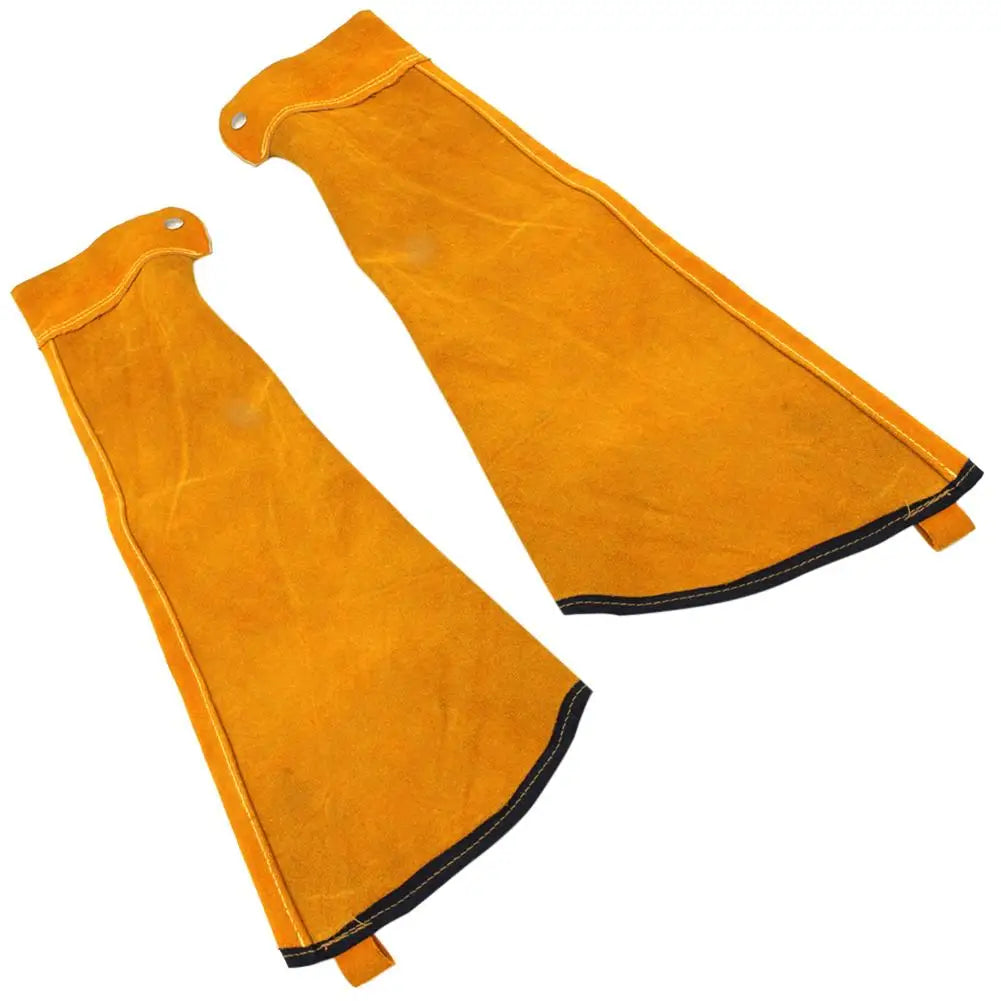 2pcs Heat Resistant Welding Sleeves Spark Resistant Protection Leather Sleeves for Welding