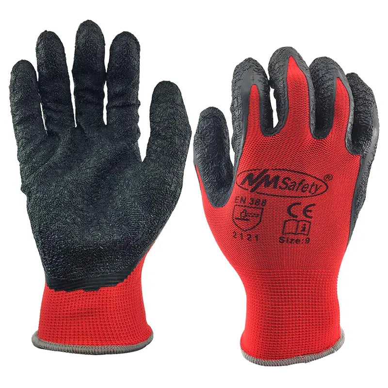 24Pieces/ 12 Pairs Latex Grip Safety Working Glove Construction Garden industry Polyester Gloves For Men or Woman