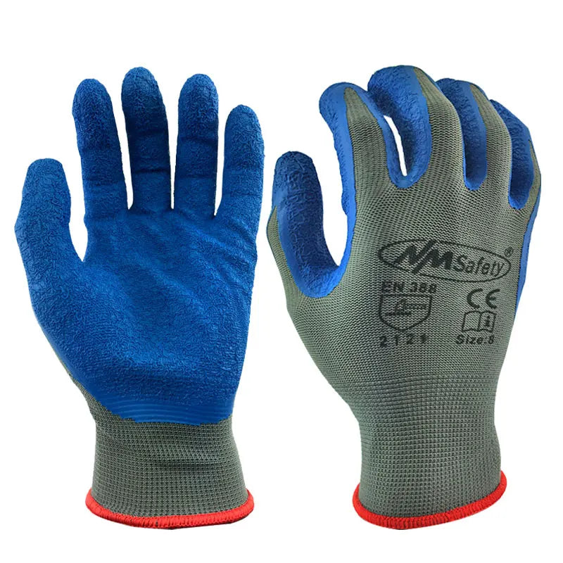 24Pieces/ 12 Pairs Latex Grip Safety Working Glove Construction Garden industry Polyester Gloves For Men or Woman