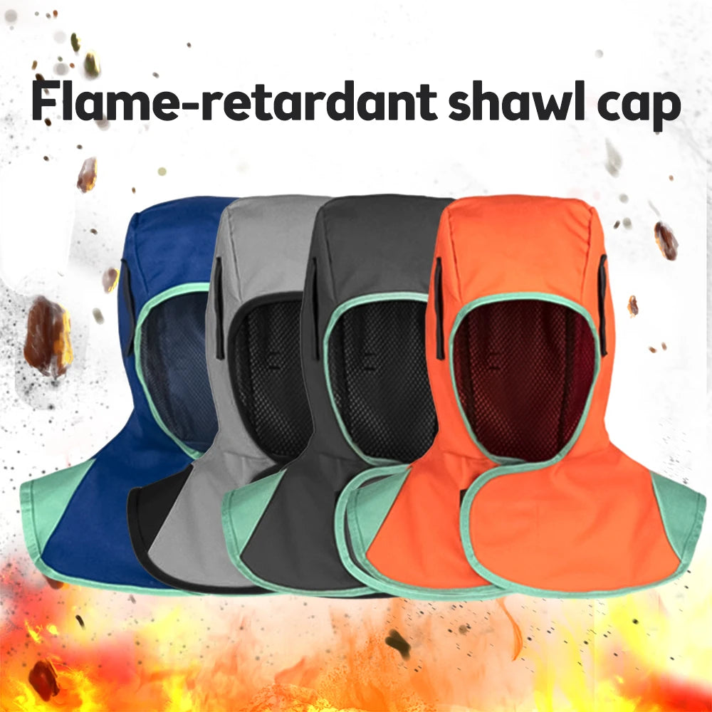 Full Protective Welding Hood for Men Washable Breathable Welding Neck Cover Flame-Retardant Protective Welding Cap for Welder