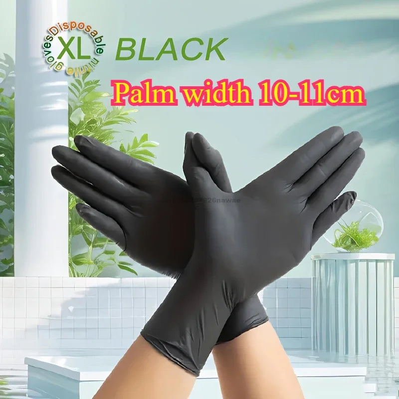 Kitchen Gloves Disposable Nitrile Latex Gloves Black Washing Tableware Housework Car Industry Gardening Pet Care Cooking Tools