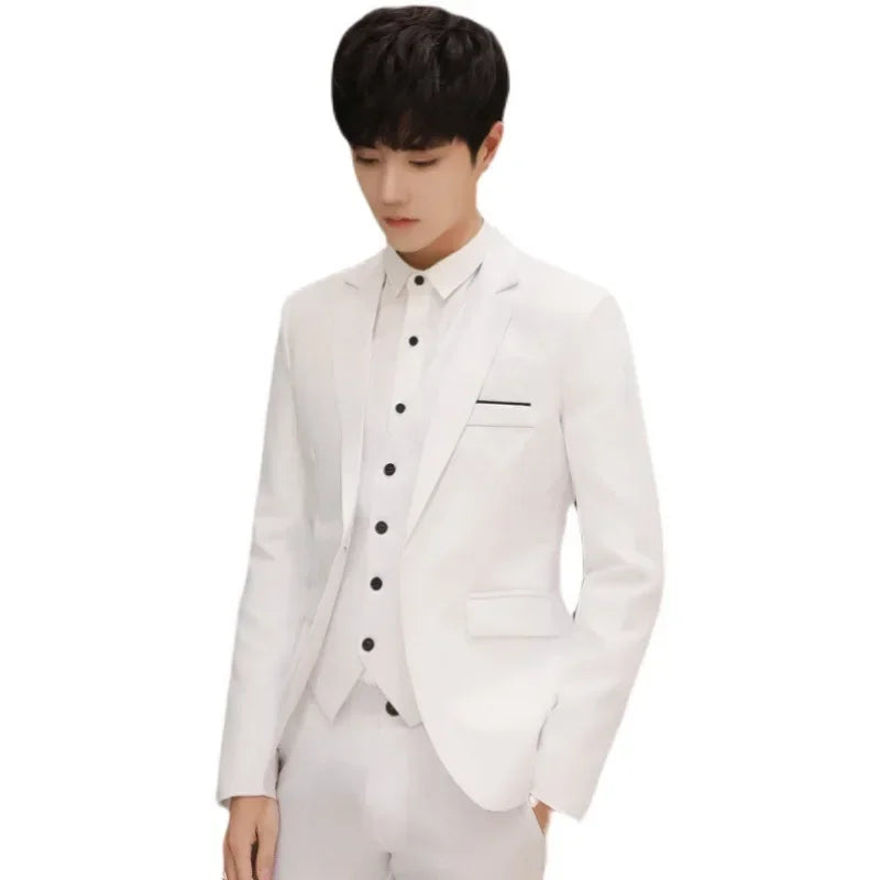 Men's Two-piece Suit 2024 New Men's Fashion Business Korean Version Slim Suit Trend Wedding Suits for Men