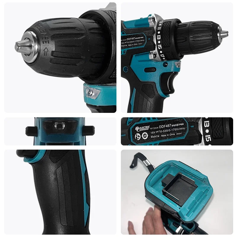 Electric Goddess DDF487 1700rpm Brushless Impact Drill Cordless 10mm Steel Capacity For Makita 18V Battery Power Tool ﻿