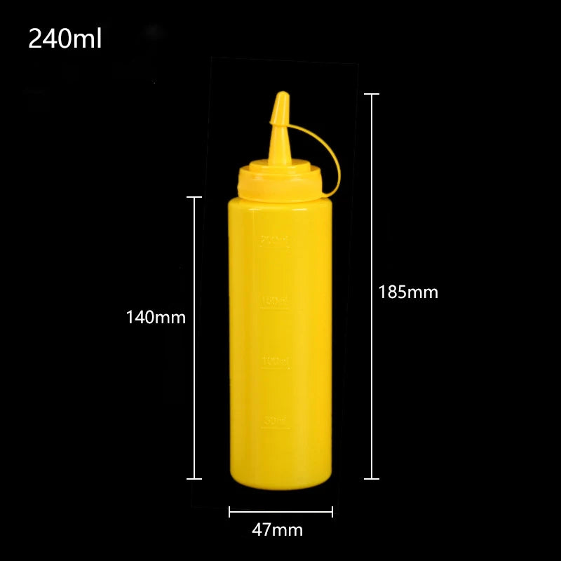 240/360/480/720ML Condiment Squeeze Bottles For Ketchup Mustard Mayo Hot Sauces Olive Oil Bottles Kitchen Gadget