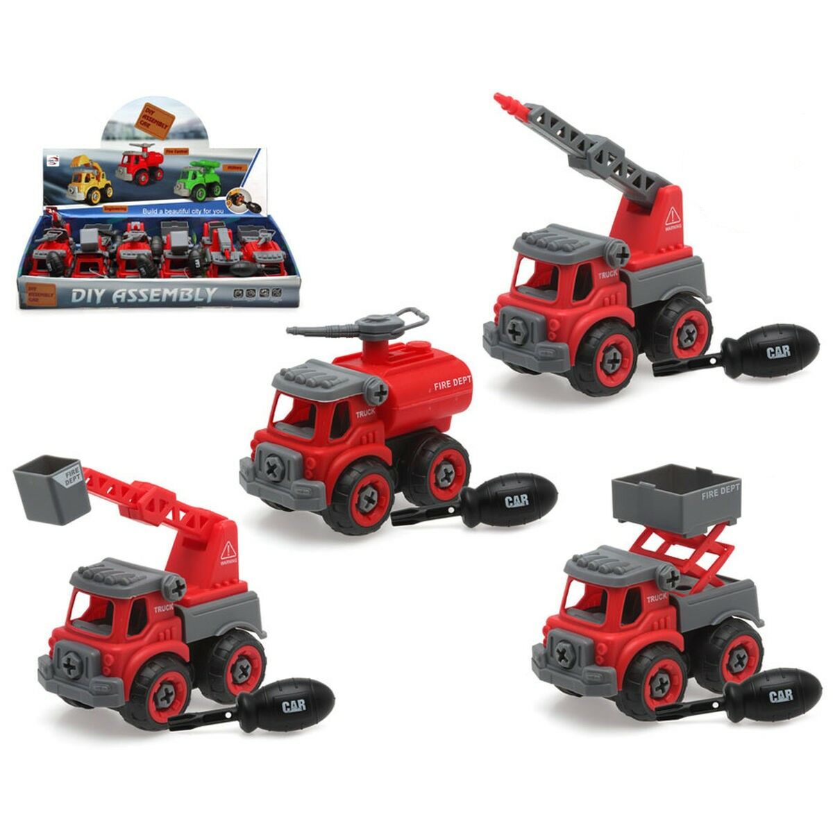 Bigbuy Fun Lorry Fire Dept Red