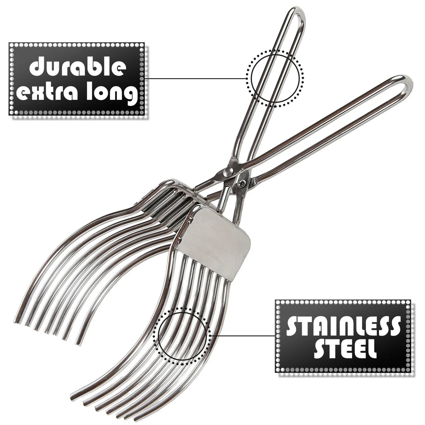 Stainless Steel Roast Beef Cutting Tongs Meat Bread Slicing Tong Food Holder For Slicing Vegetable Fruits Cutting Kitchen Tools