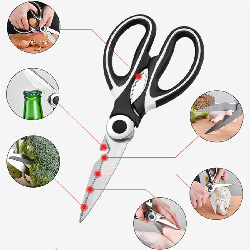 1/3pc Heavy Duty Kitchen Scissors Stainless Steel Food Grade Sharp Shear With Cover for Chicken Bone Walnut Durable Tool Gadgets