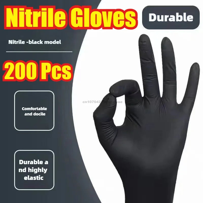 Kitchen Gloves Disposable Nitrile Latex Gloves Black Washing Tableware Housework Car Industry Gardening Pet Care Cooking Tools