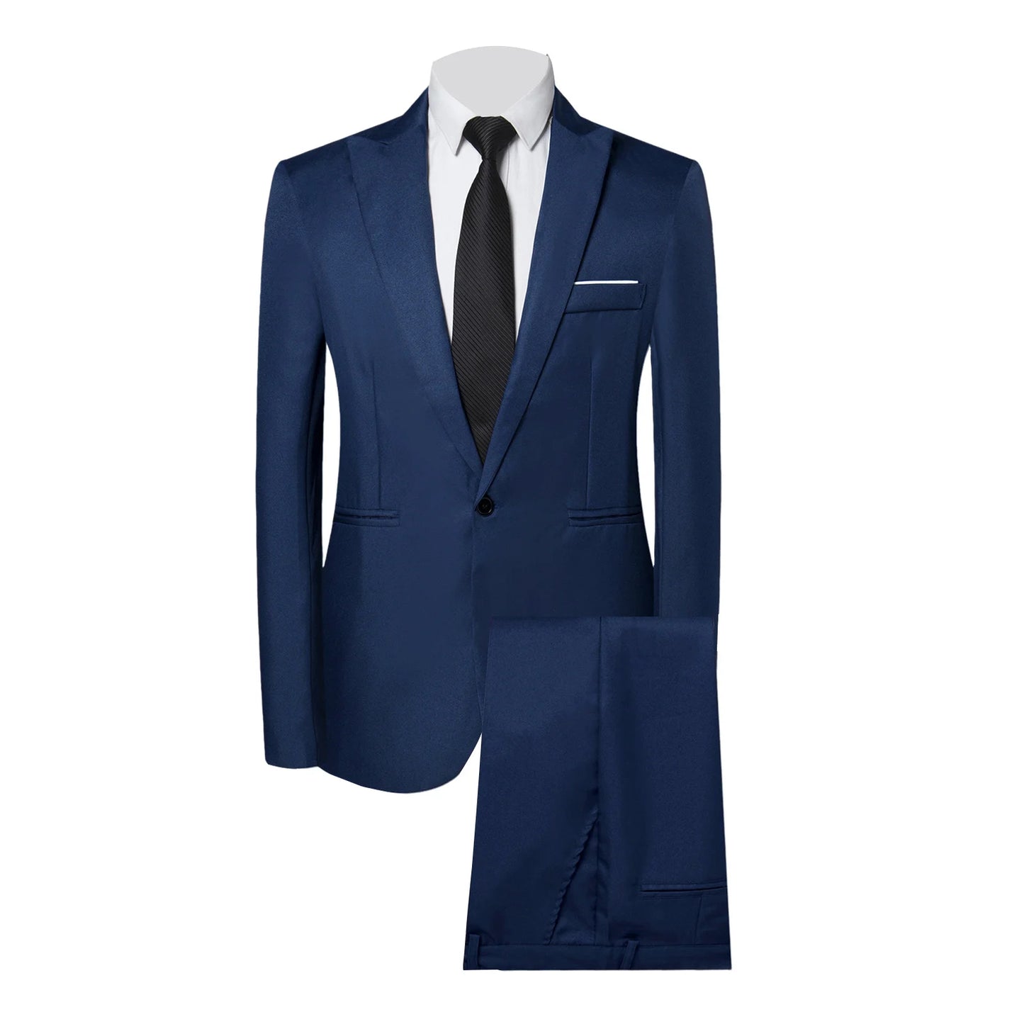 Tailored Fit Men Business Suit Formal Slim Fit Blazer Coat Business Pants Set Business Outfit 3D Silhouette Wedding Groom Suit