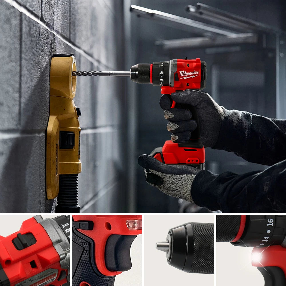 Milwaukee M18 Electric Drill 150 N.m Brushless Cordless Impact Drill Of Decoration Team Uses 18v Milwaukee Battery Power Tools