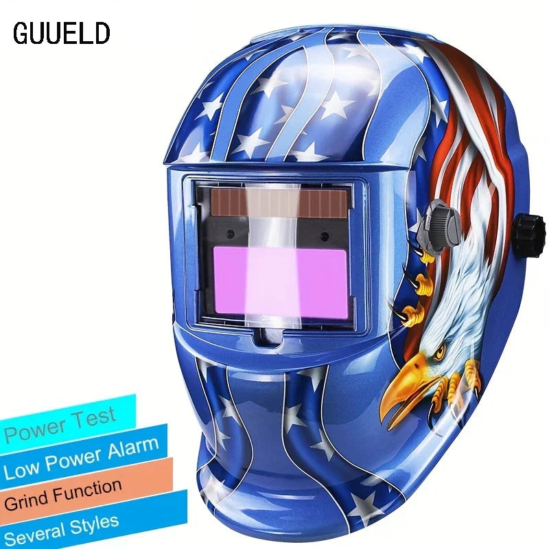 Solar-powered darkening welding mask head-mounted argon arc welding helmet that can automatically turn black Welding Helmet