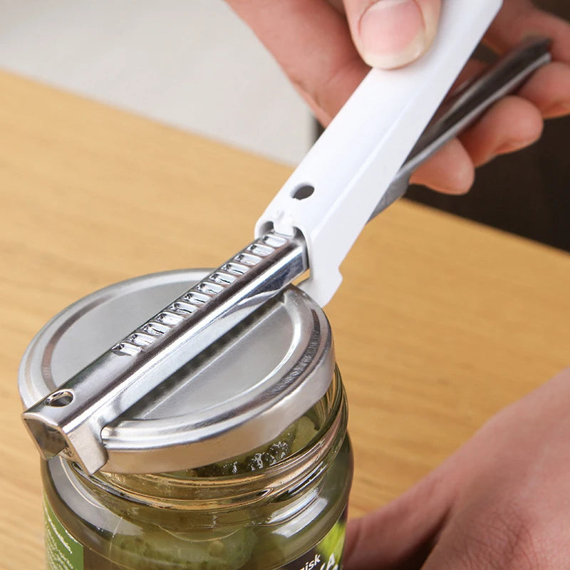 1pcs Adjustable Jar Opener Can Openers Stainless Steel Multifunctional Non-Slip Bottle Lid Opener Manual Kitchen Gadgets